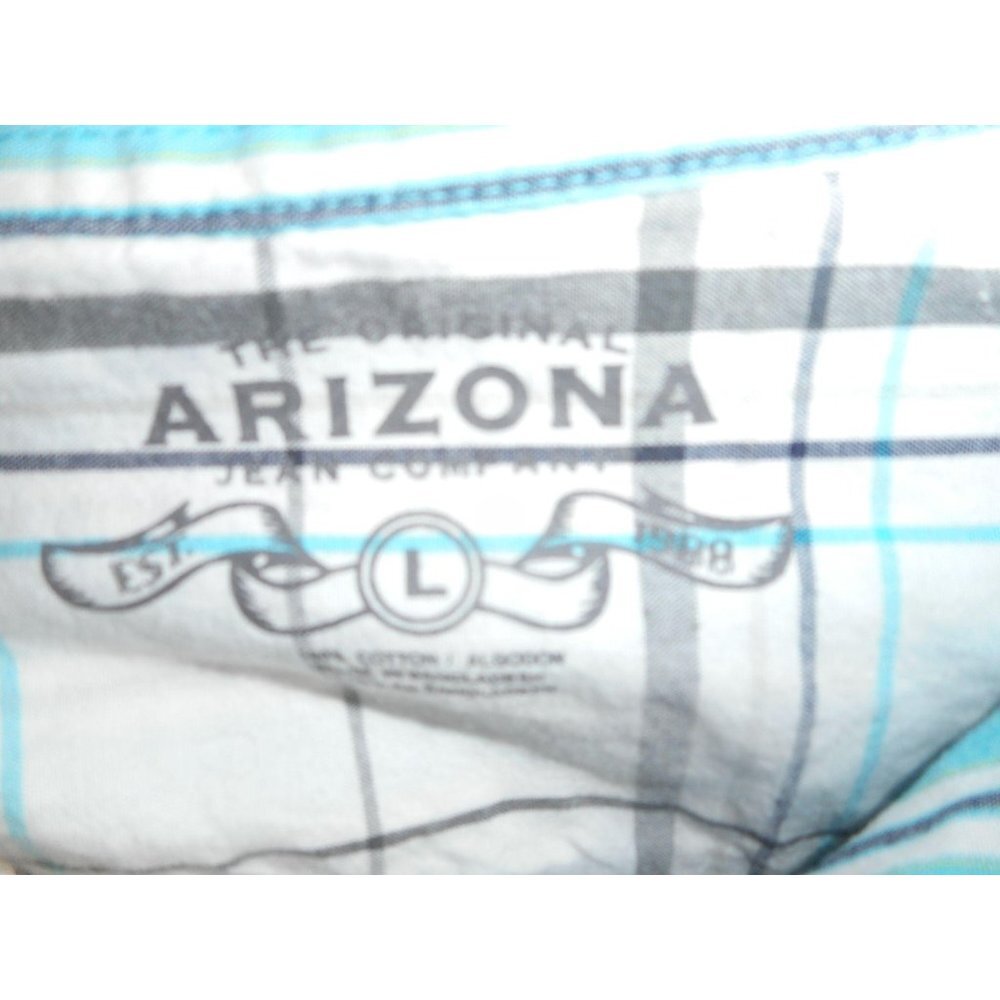 Blue white striped Arizona Jean Co cotton shirt - Picture 2 of 5